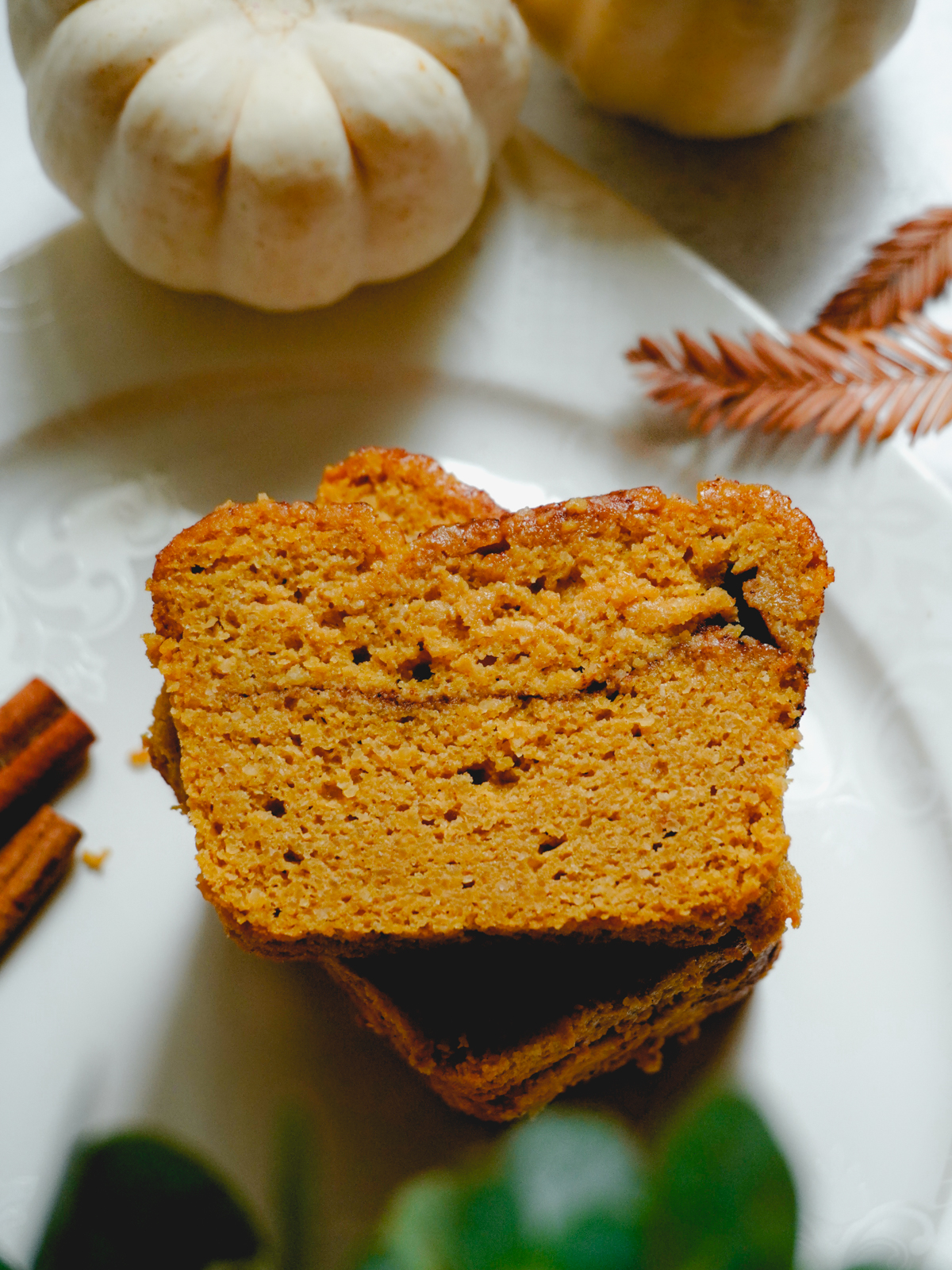 a slice of gluten free pumpkin bread